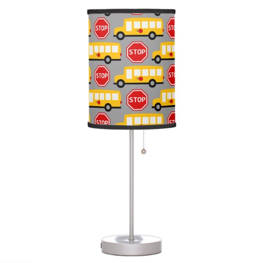School Bus and Stop Sign Table Lamp (Left)