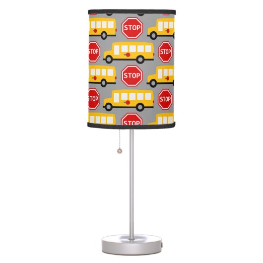 School Bus and Stop Sign Table Lamp (Right)