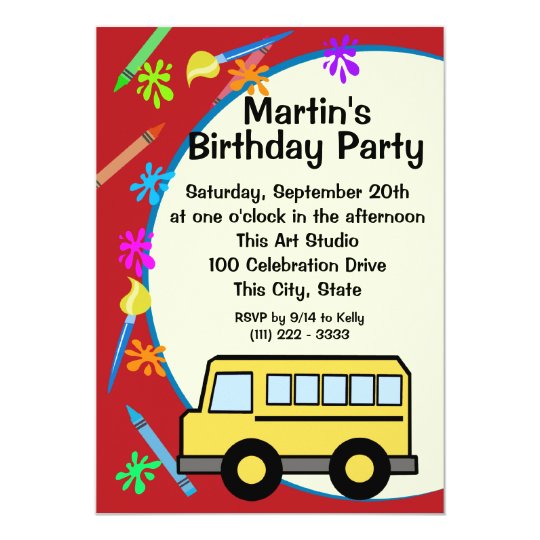 School Bus Invitations 9