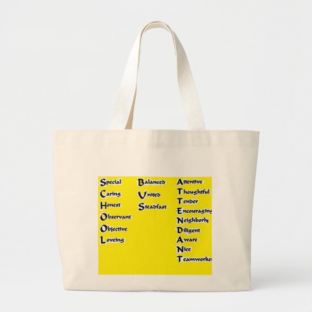 School Bus Attendant Large Tote Bag (Front)