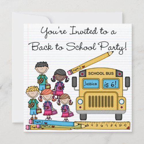 School Bus Back to School Birthday Invite