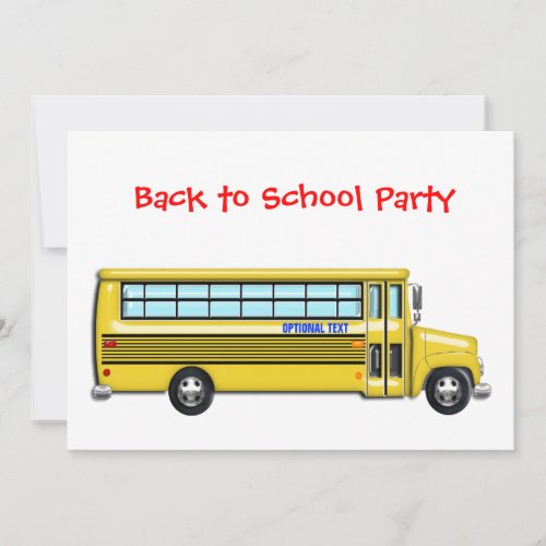 School Bus  Back to School Party CUSTOMIZE Personalized Invites