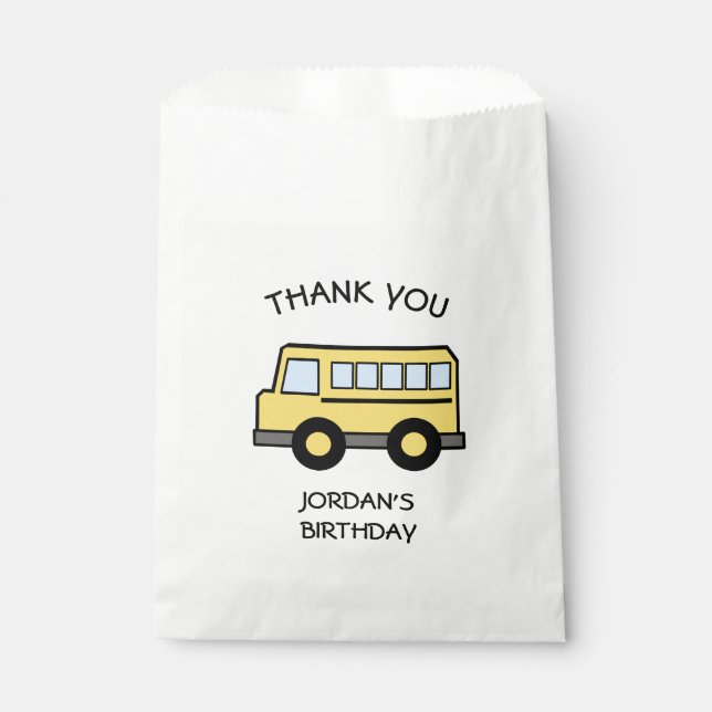 School Bus Birthday Favor Bag (Front)