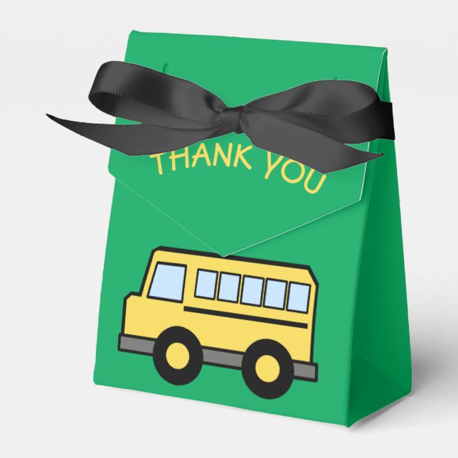 School Bus Birthday Favor Boxes (Front Side)