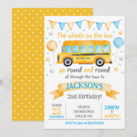 School Bus Birthday Invitation / Wheels on the Bus