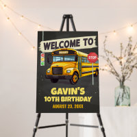 School Bus Birthday Party Welcome Sign