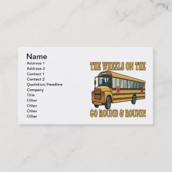 School Bus Business Card by StayEducated at Zazzle