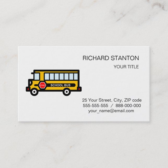 School bus business card (Front)