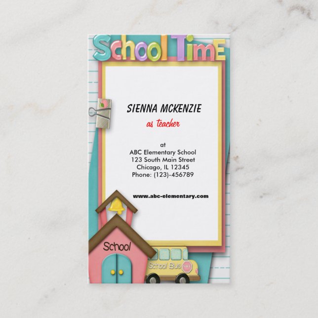 School Bus Business Card (Front)