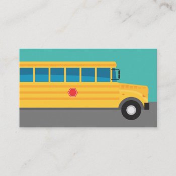 School Bus Business Cards - Yellow Blue by NeatBusinessCards at Zazzle