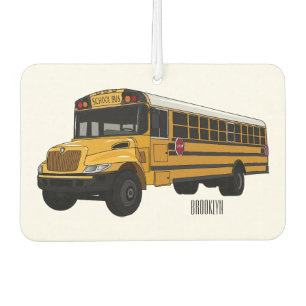 School bus cartoon illustration air freshener