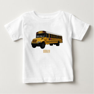 School bus cartoon illustration baby T-Shirt