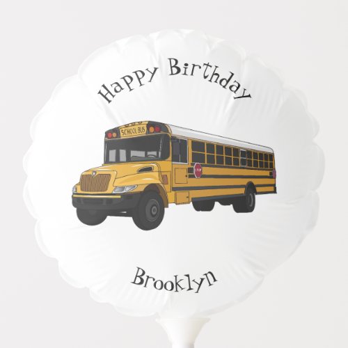 School bus cartoon illustration  balloon