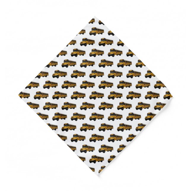 School bus cartoon illustration  bandana (Front)