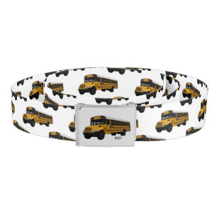 School bus cartoon illustration belt