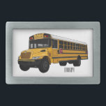 School bus cartoon illustration belt buckle<br><div class="desc">School bus cartoon illustration</div>