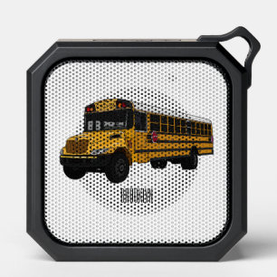 School bus cartoon illustration bluetooth speaker