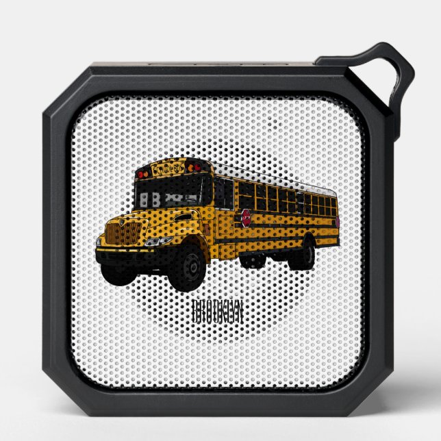 School bus cartoon illustration  bluetooth speaker (Front)