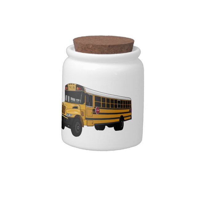 School bus cartoon illustration  candy jar (Left)