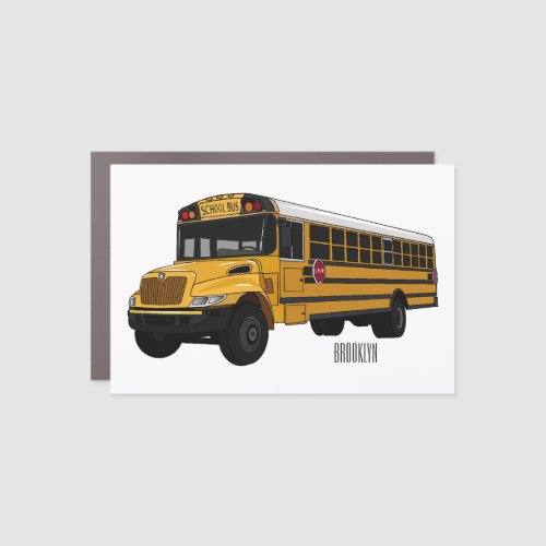 School bus cartoon illustration car magnet