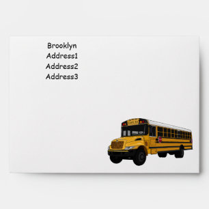School bus cartoon illustration envelope