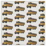 School bus cartoon illustration fabric