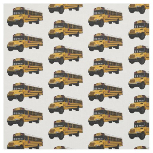 School bus cartoon illustration fabric
