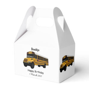 School bus cartoon illustration  favor boxes
