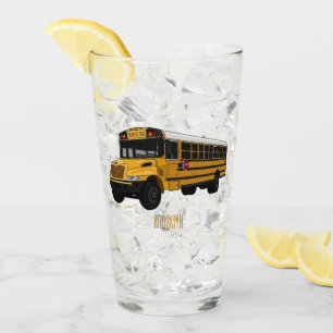 School bus cartoon illustration glass