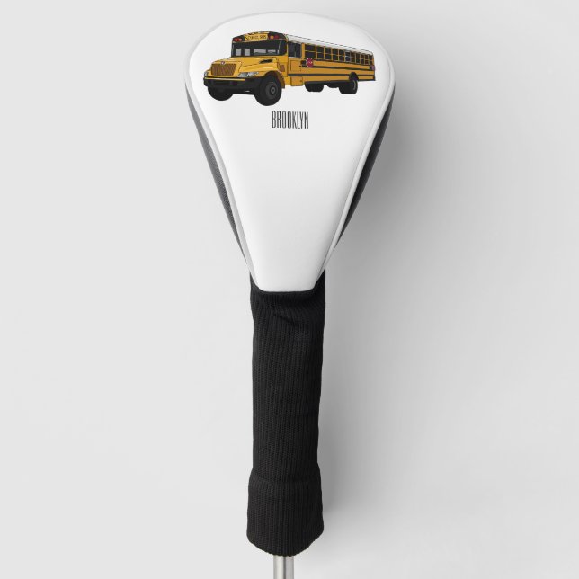 School bus cartoon illustration   golf head cover (Front)
