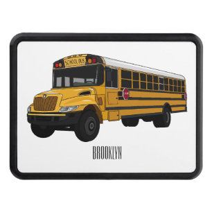 School bus cartoon illustration hitch cover