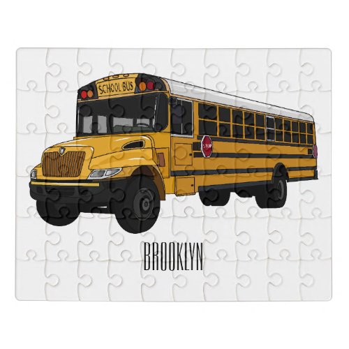 School bus cartoon illustration  jigsaw puzzle