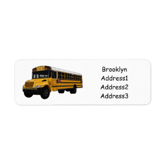 School bus cartoon illustration label