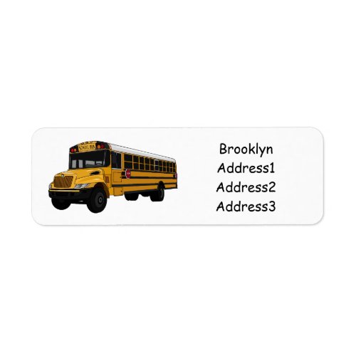 School bus cartoon illustration label