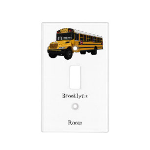 School bus cartoon illustration  light switch cover