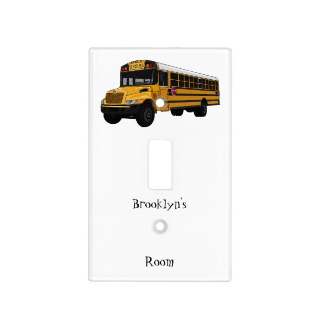 School bus cartoon illustration  light switch cover (Front)