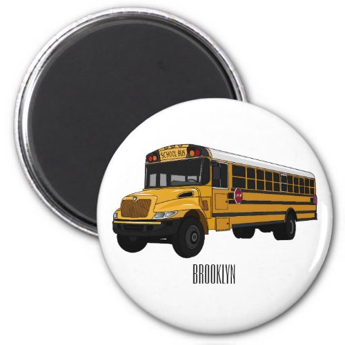 School bus cartoon illustration  magnet