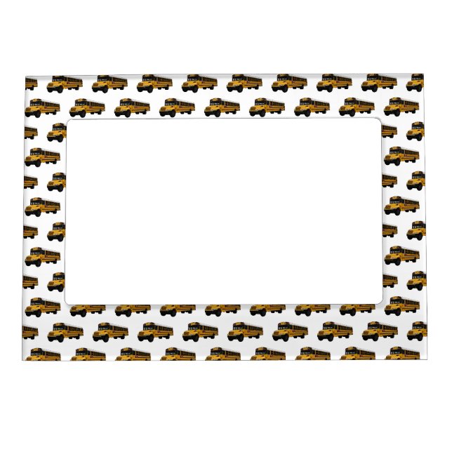 School bus cartoon illustration  magnetic frame (Front)