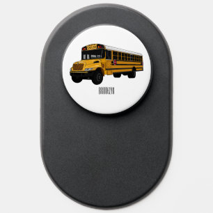 School bus cartoon illustration PopSocket