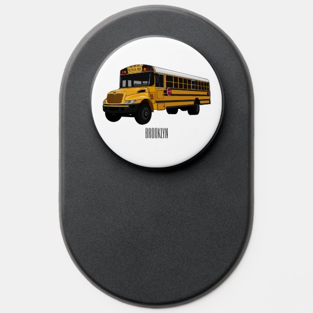 School bus cartoon illustration  PopSocket (Popsocket)