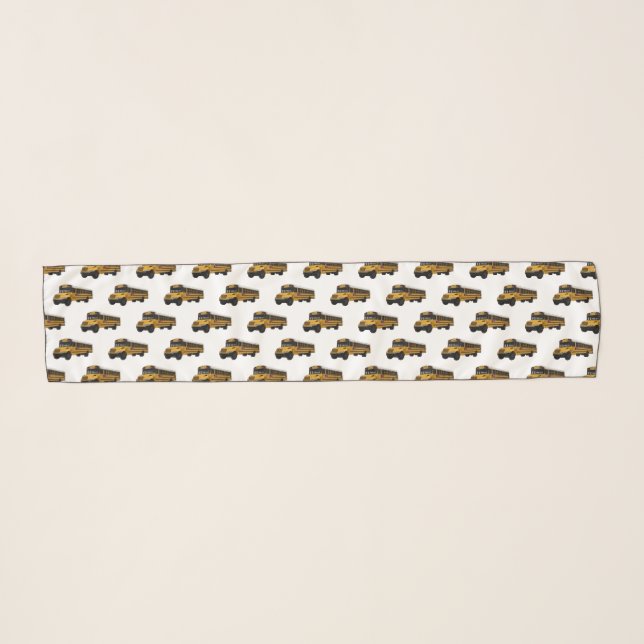 School bus cartoon illustration  scarf (Front (Horizontal))