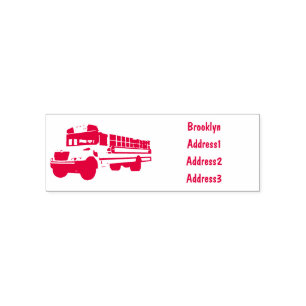 School bus cartoon illustration self-inking stamp
