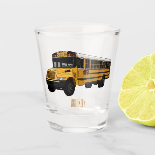 School bus cartoon illustration shot glass