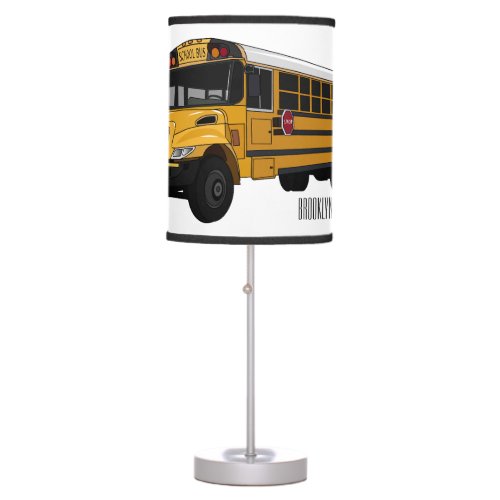 School bus cartoon illustration table lamp