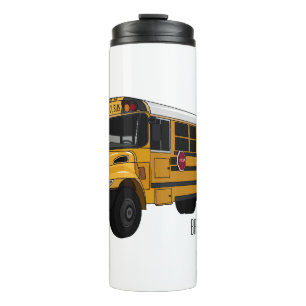 School bus cartoon illustration thermal tumbler