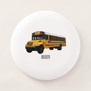 School bus cartoon illustration Wham-O frisbee