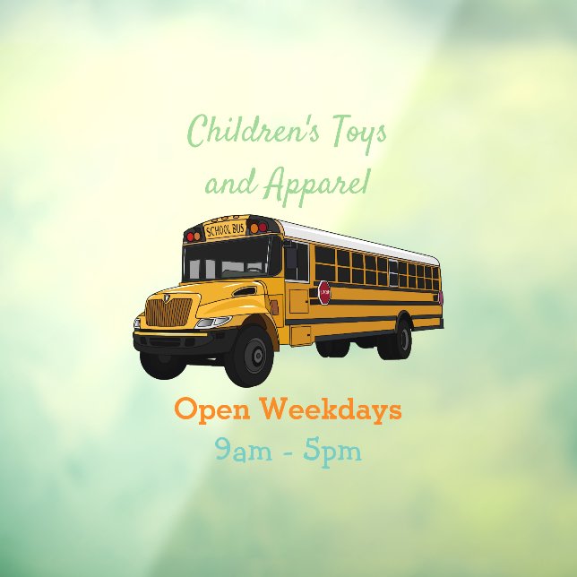 School bus cartoon illustration window cling (Sheet 3)