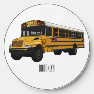 School bus cartoon illustration wireless charger