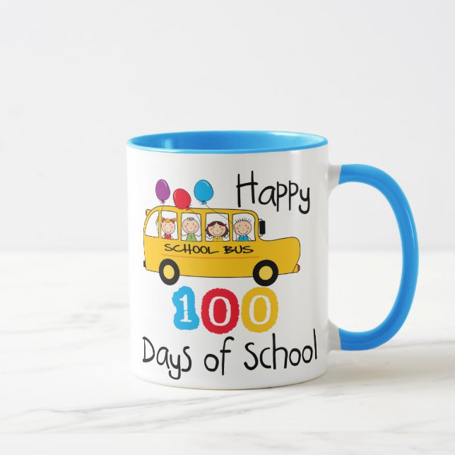 School Bus Celebrate 100 Days Mug (Right)