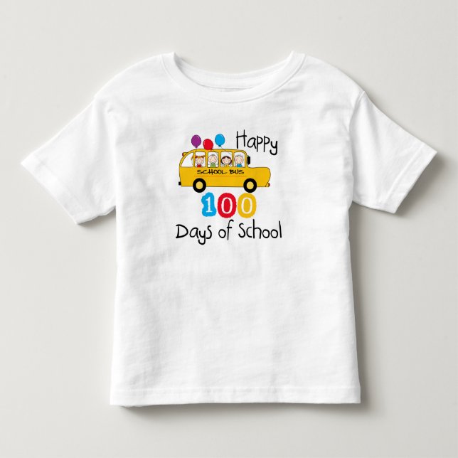 School Bus Celebrate 100 Days Toddler T-shirt (Front)